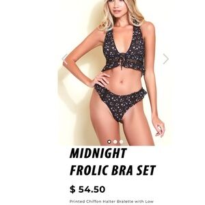 Hauty MIDNIGHT FROLIC HALTER BRA SET